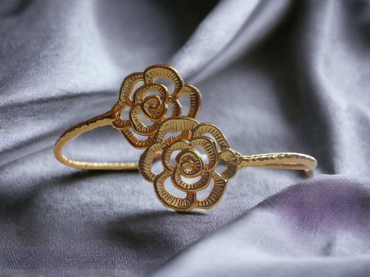 Gold Rose Charm Bracelet