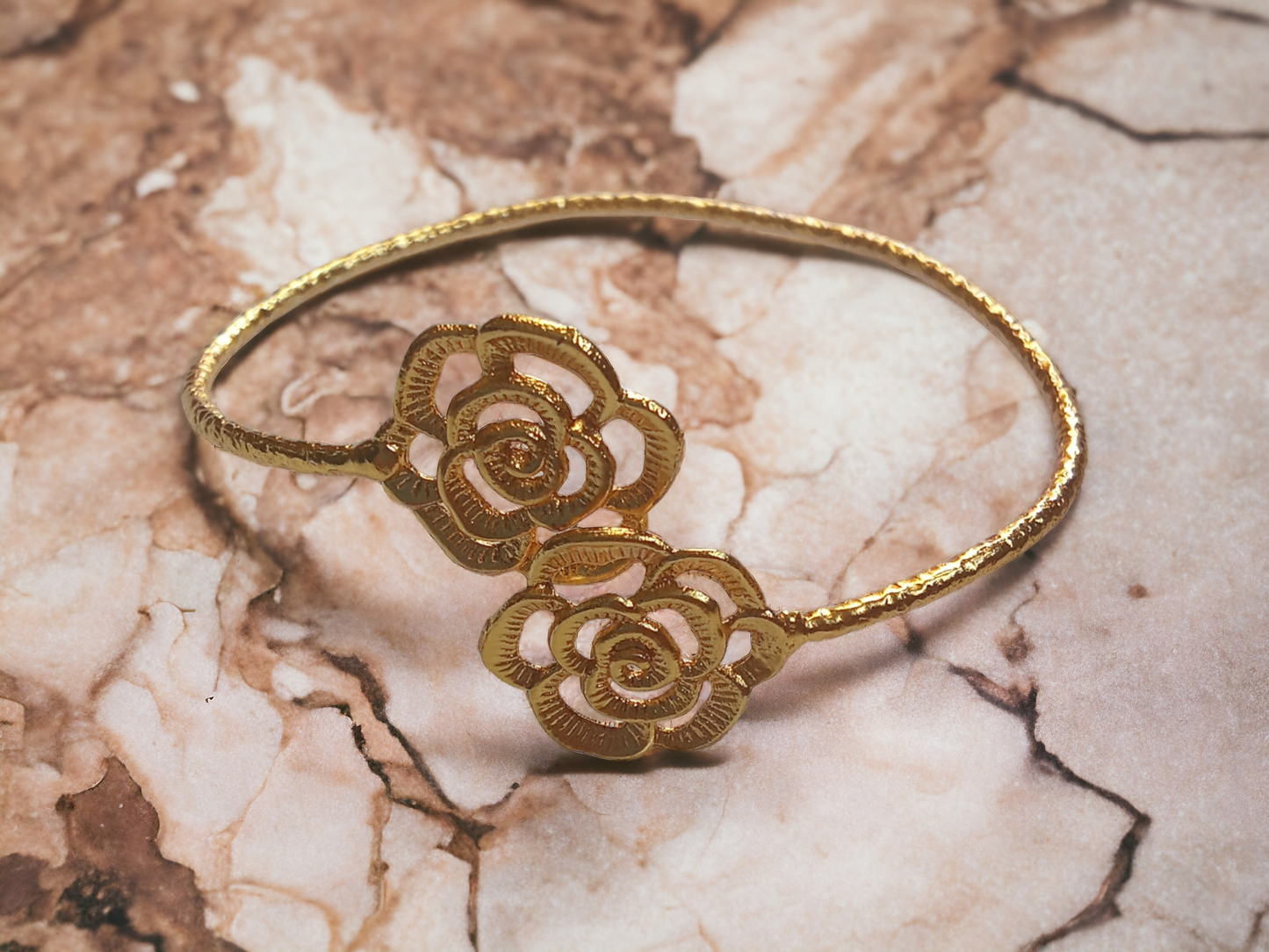 Gold Rose Charm Bracelet