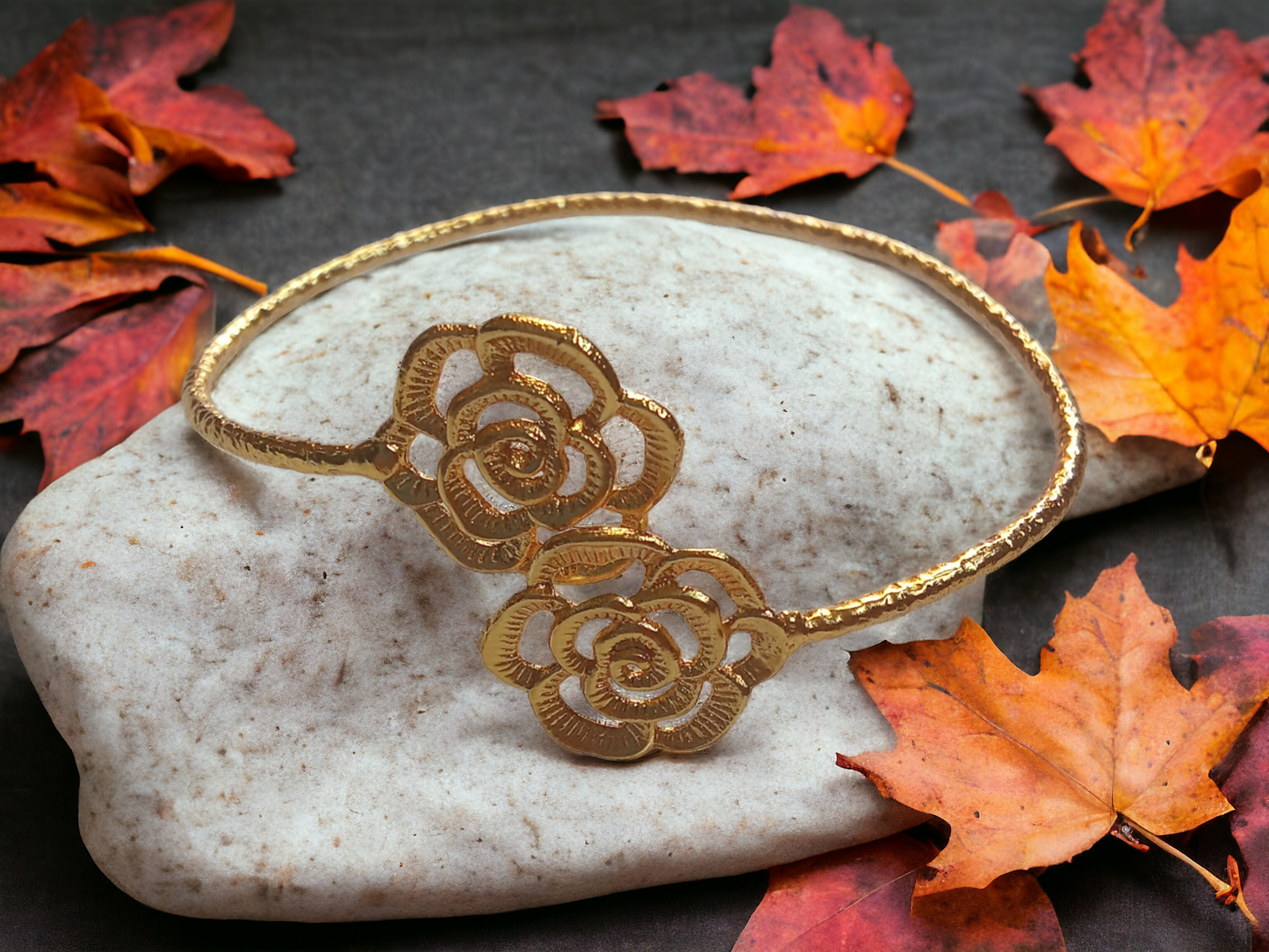 Gold Rose Charm Bracelet