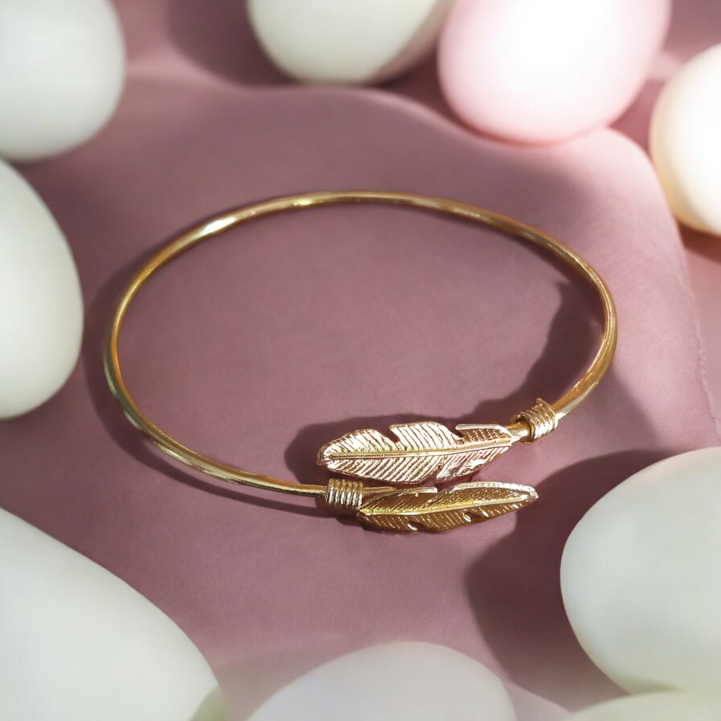 Minimalist Gold Feather Bracelet