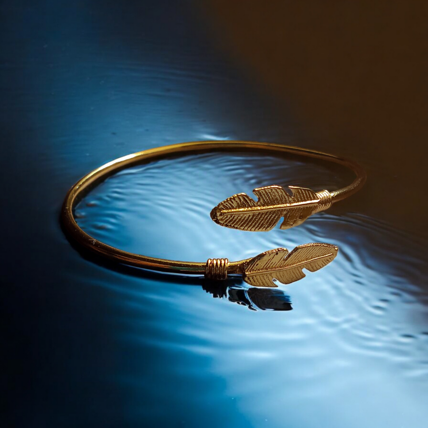 Minimalist Gold Feather Bracelet